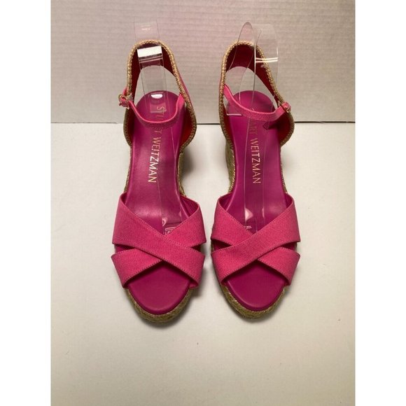 Stuart Weitzman Women's Fuchsia Mirela II Espadrille Wedge Sz 10B - Picture 3 of 9